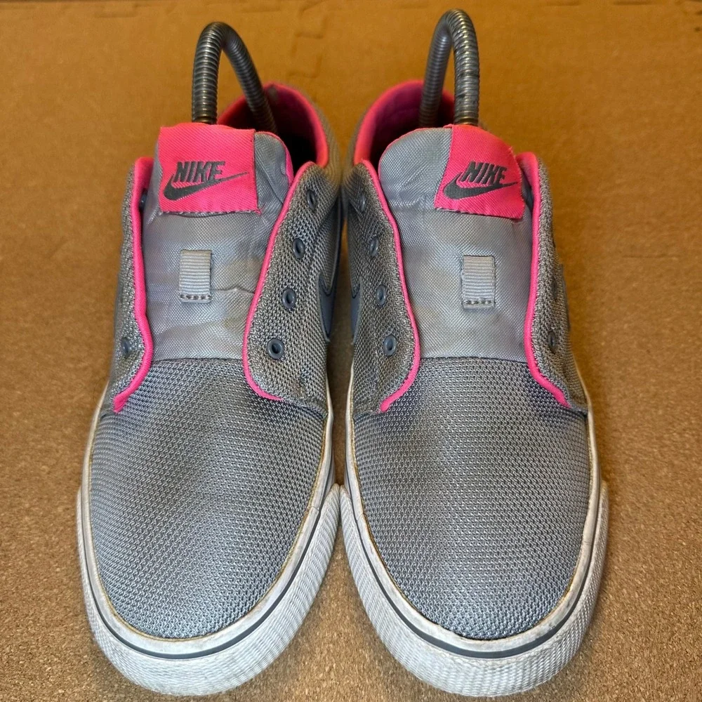 Nike SB Portmore Canvas GS Wolf Grey Hyper‎ Pink Sneakers Kids 5.5Y NO LACES
